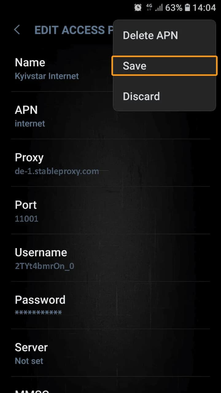 How to configure proxy settings on an Android device