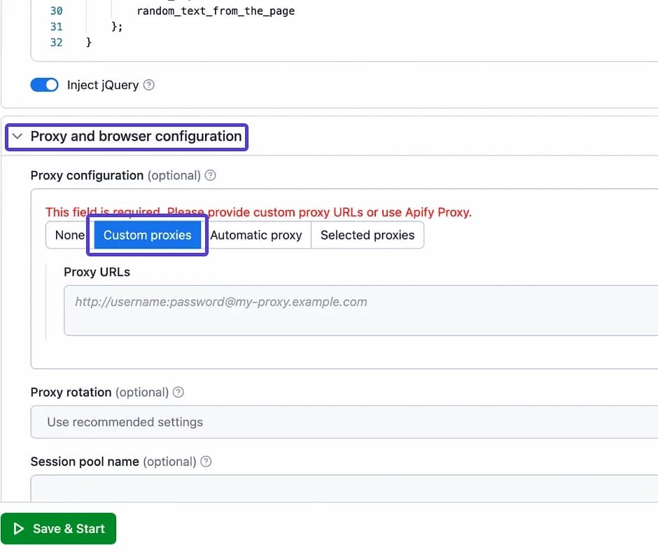 Integrating proxies with Apify