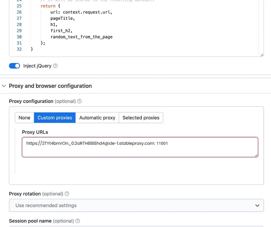 Integrating proxies with Apify