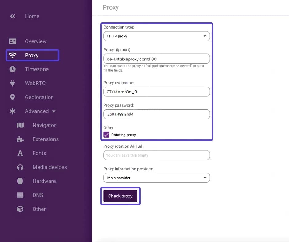 Setting Up a Proxy in Incogniton Browser