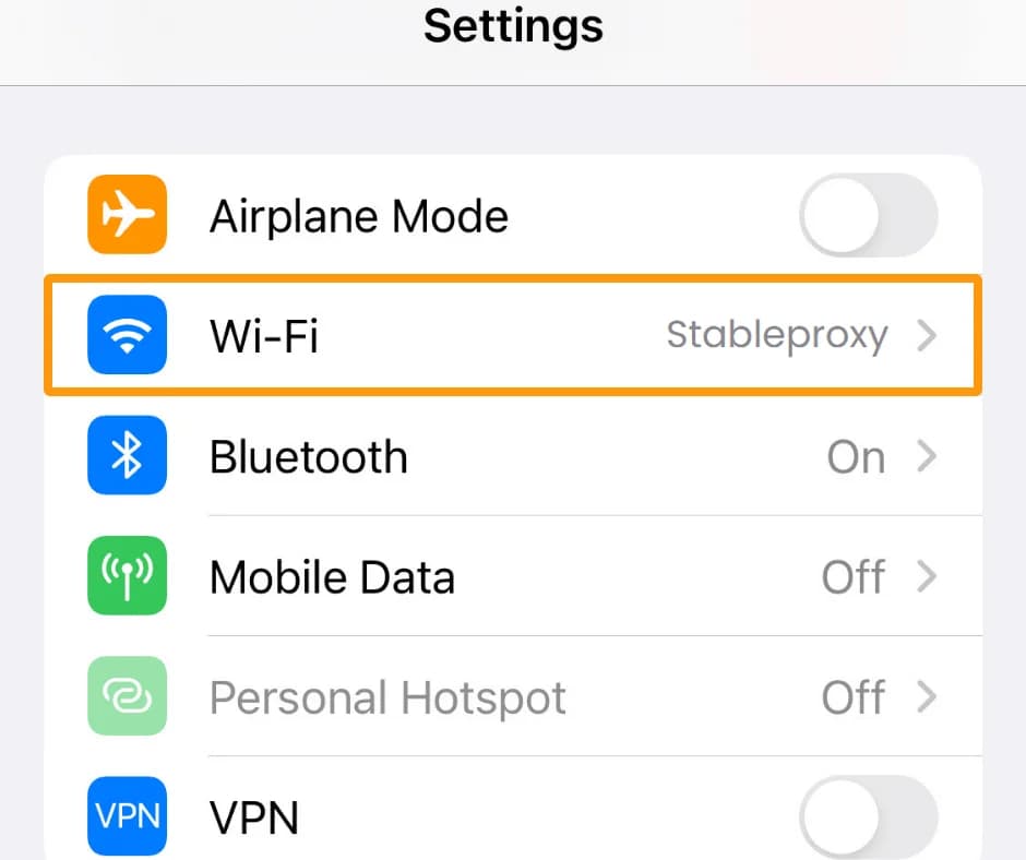 Setting up a proxy server on an iPhone or iPad