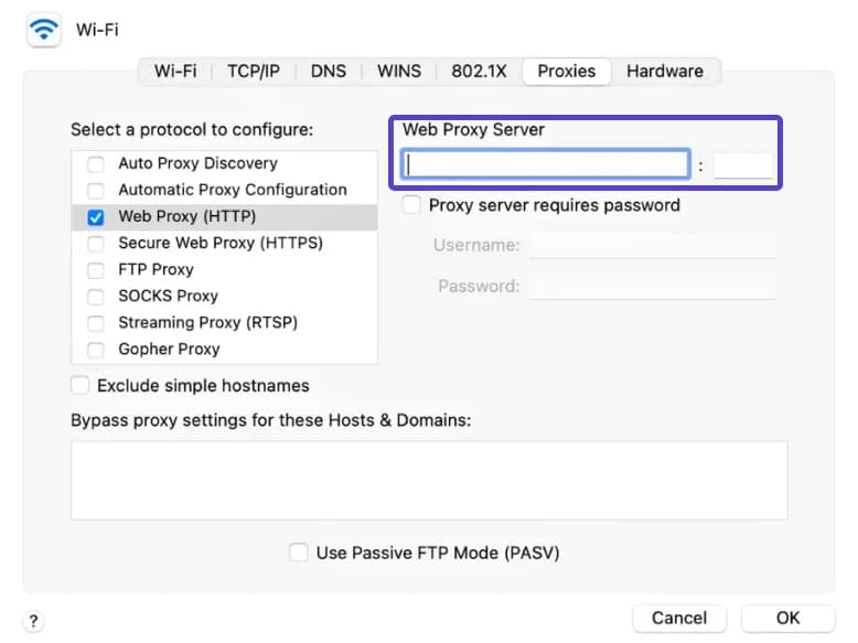 How to set up a proxy server on macOS devices