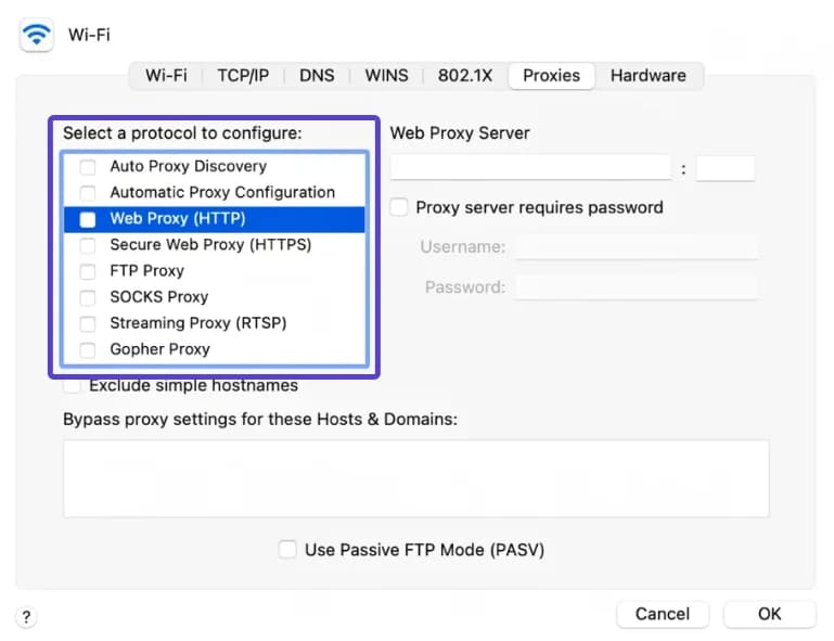 How to set up a proxy server on macOS devices