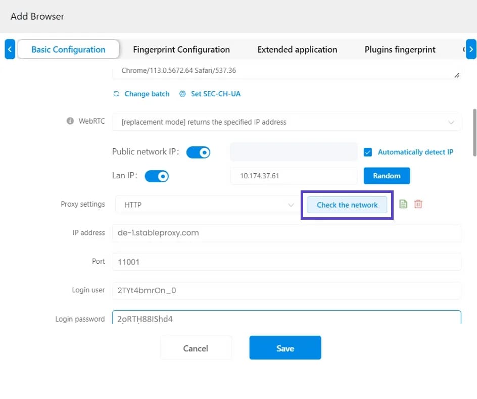 Setting up proxy servers for MuLogin