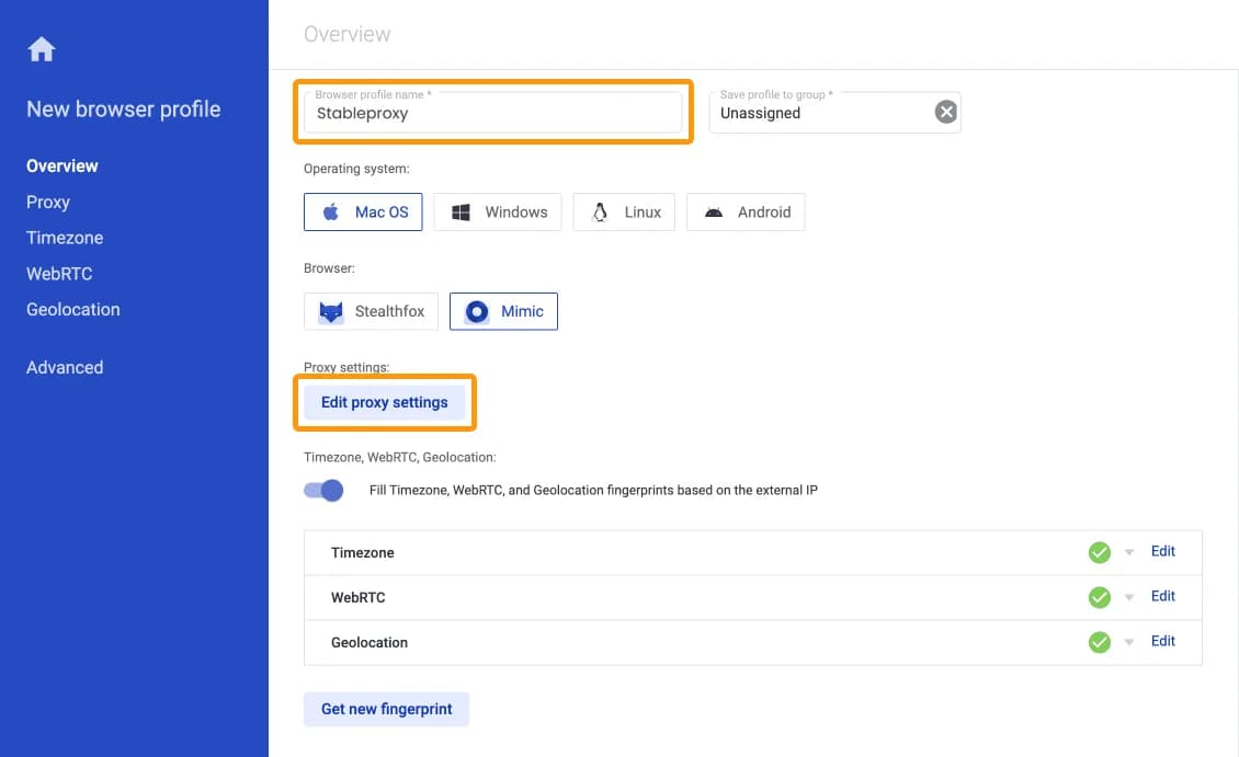 Простая настройка прокси для Multilogin