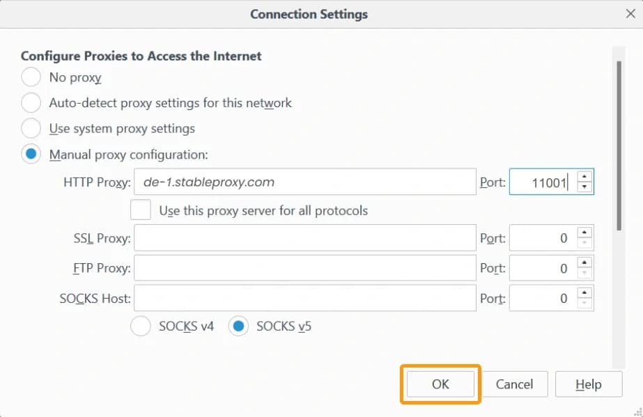 Integracja proxy z ParseHub