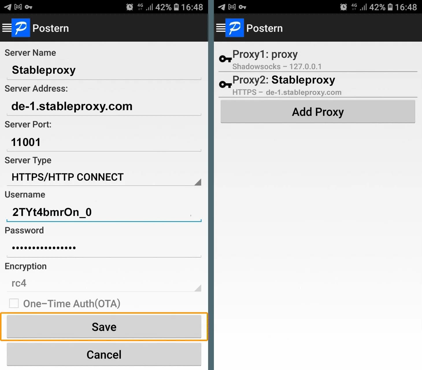 Stableproxy integration with Postern