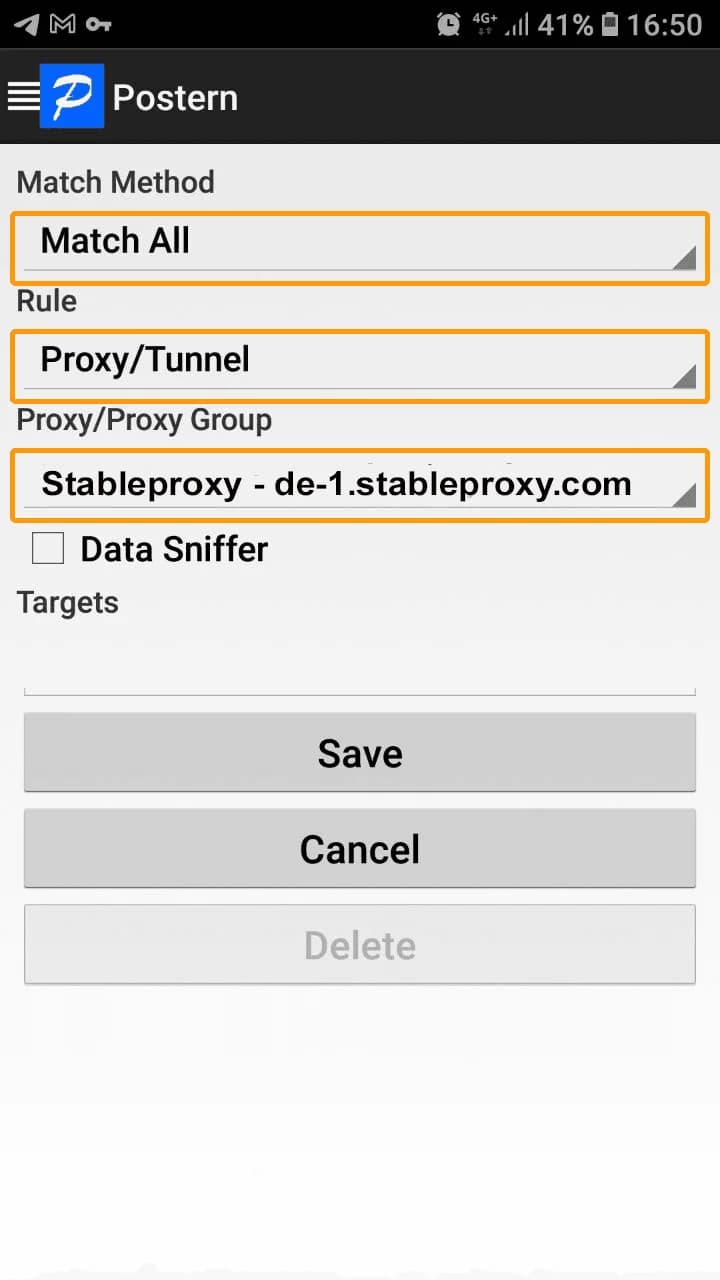 Stableproxy integration with Postern