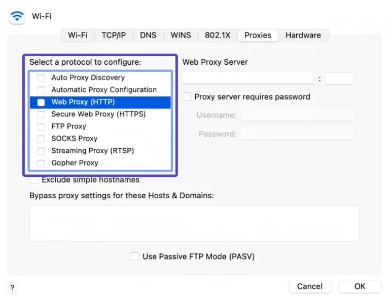 How to set up proxy servers in Safari on macOS