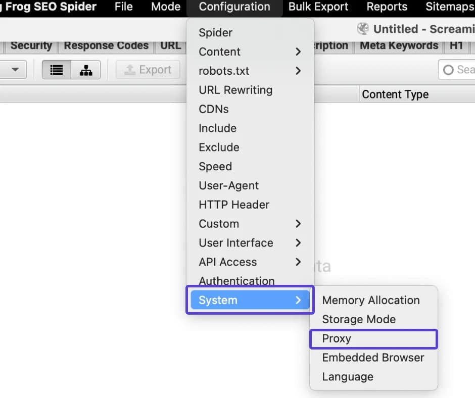 How to integrate Screaming Frog with Stableproxy