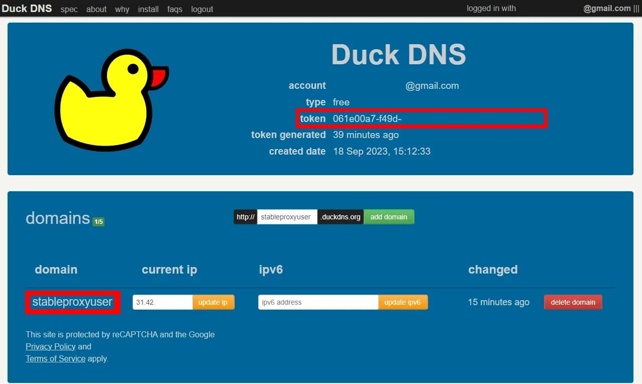 Авторизация с Duck DNS